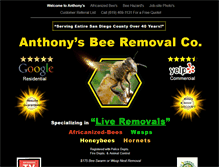 Tablet Screenshot of anthonysbeeremoval.com